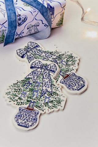Festive Delft Tree Serviettes