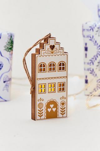 Christmas Hanging Led House, 6x14cm