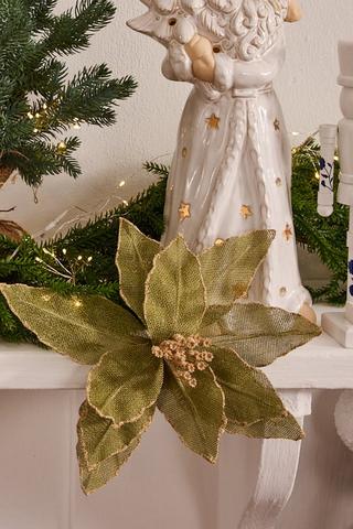 Hessian Poinsettia Single Stem, 50x28cm