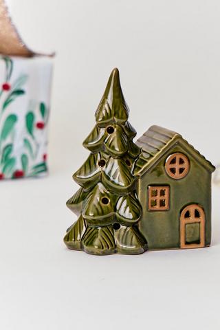 Led Christmas Tree And House, 13x14.5cm