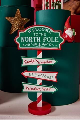 Christmas Led North Pole Sign, 23x40cm