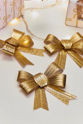 3 Pack Christmas Bows, 9x11cm