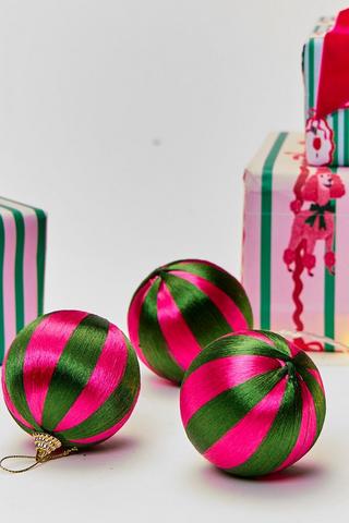 3 Pack Christmas Carnival Baubles, 6.5cm