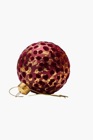 Christmas Flock Bauble, 8cm