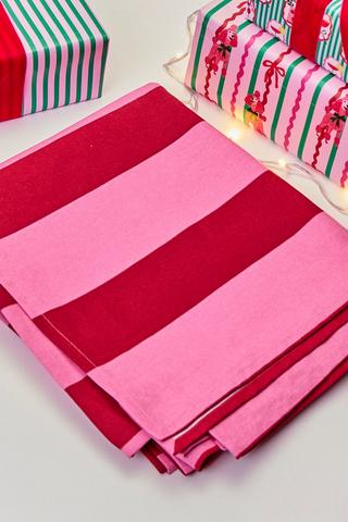 Christmas Stripe 8 To 10 Seater Tablecloth