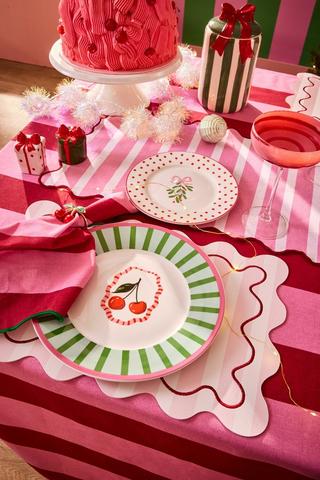 Christmas Stripe 8 To 10 Seater Tablecloth