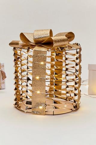 Christmas Led Twirl Present Statue, 25x30cm
