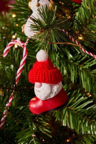 Hanging Santa In Boot, 5x5cm