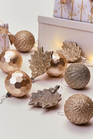 9 Pack Glam Baubles, 5cm