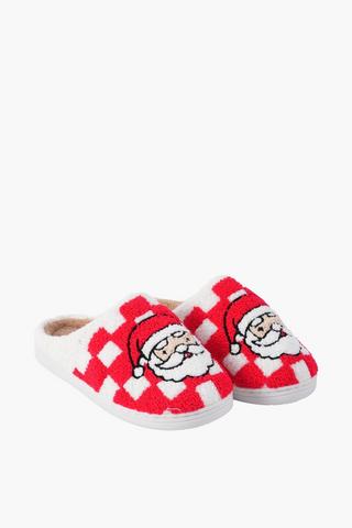 Christmas Santa Checkered Slippers, 5-6
