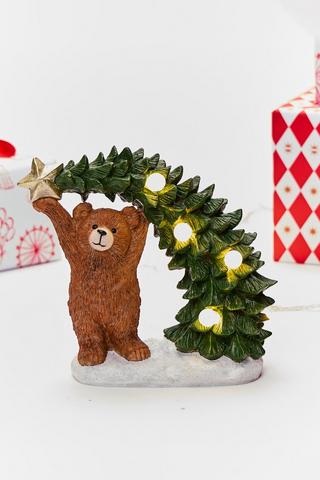 Led Bear Bended Christmas Tree, 23x20.5cm