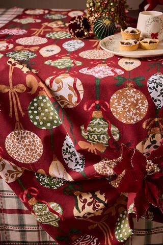 Christmas Bauble 8 To 10 Seater Tablecloth