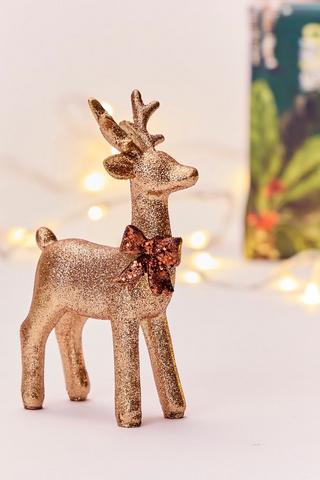 Glitter Reindeer Statue,16cm