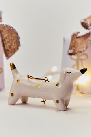 Christmas Hanging Spotted Dog, 11x5cm