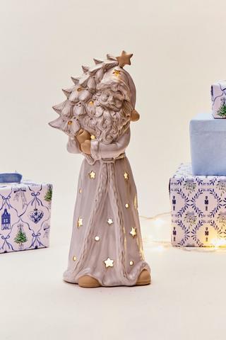 Led Glaze Santa Statue, 39cm