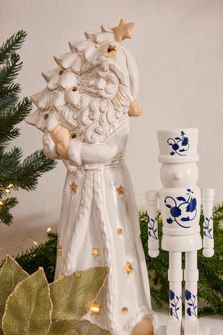 Led Glaze Santa Statue, 39cm