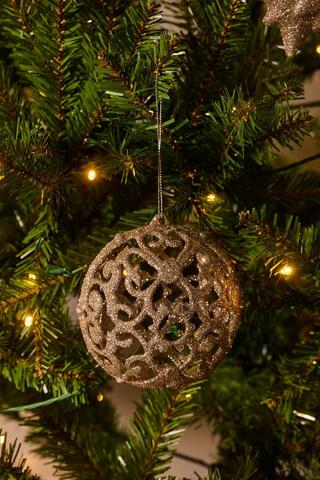 4 Pack Trellis Baubles, 10cm