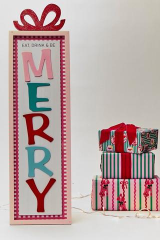 Merry Christmas Sign, 20x73cm
