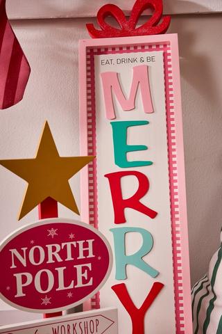 Merry Christmas Sign, 20x73cm