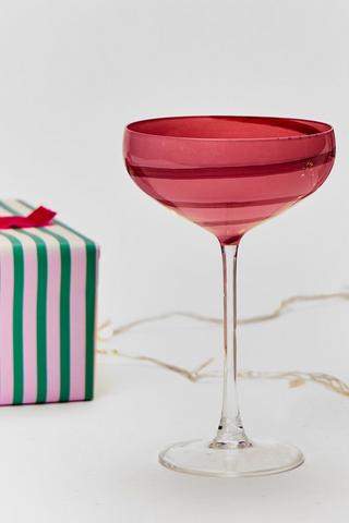 Christmas Swirl Coupe Glass