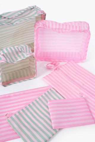 7 Pack Hot Tropics Stripe Cube Travel Set