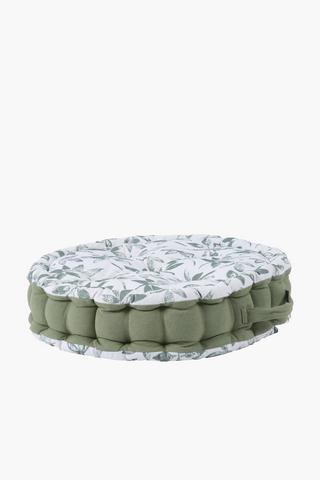 Printed Leaf Round Mattress Pad, 50x50x10cm