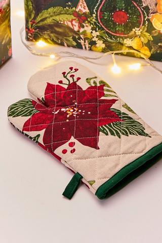 Christmas Poinsettia Single Oven Glove