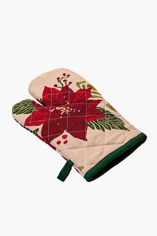 Christmas Poinsettia Single Oven Glove