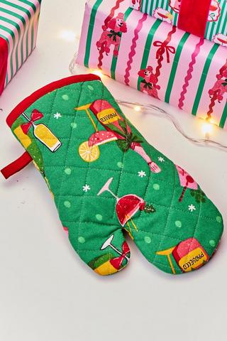 Christmas Prosecco Single Oven Glove