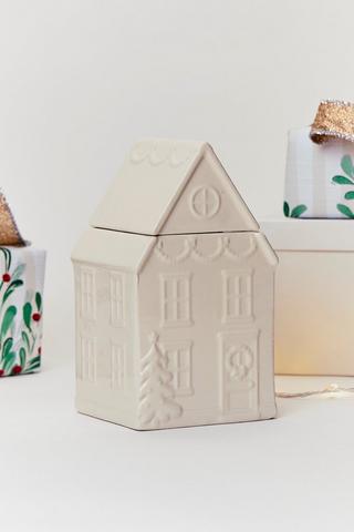 Christmas House Storage Jar