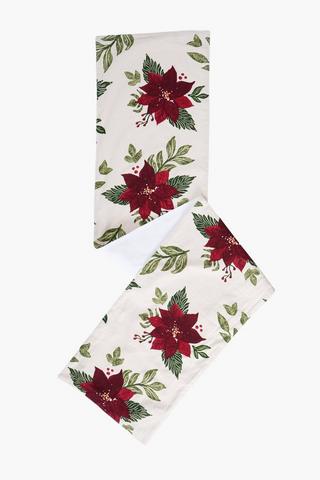 Christmas Poinsettia Table Runner