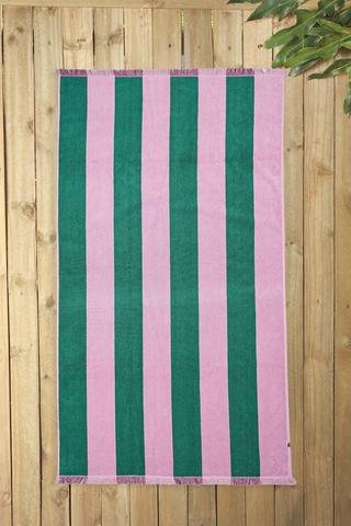 Premium Cotton Stripe Fringe Beach Towel, 95x170cm