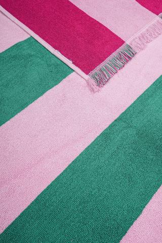 Premium Cotton Stripe Fringe Beach Towel, 95x170cm