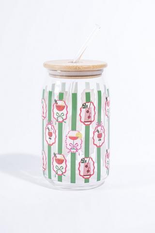 Christmas Cherry Stripe Sippy Cup
