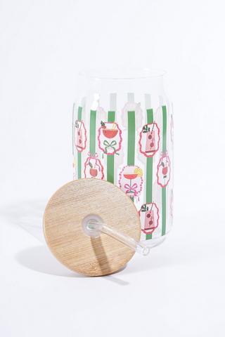 Christmas Cherry Stripe Sippy Cup