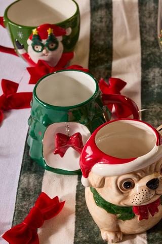 Christmas Mug Tree With Bow