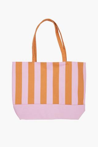 Canvas Stripe Beach Bag