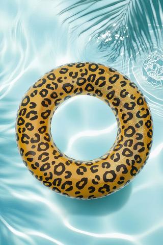 Inflatable Leopard Pool Ring, 90cm