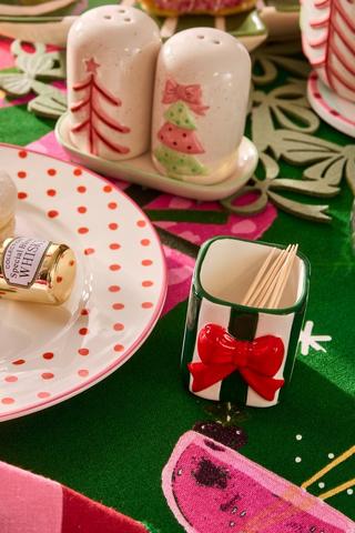 Christmas Bow Toothpick Holder