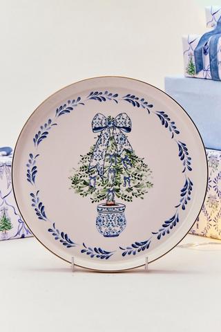 Christmas Delft Tree Dinner Plate