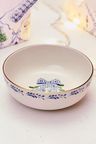 Christmas Delft Mistletoe Bowl