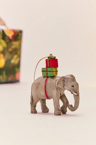Christmas Hanging Elephant Pressie, 8x7cm