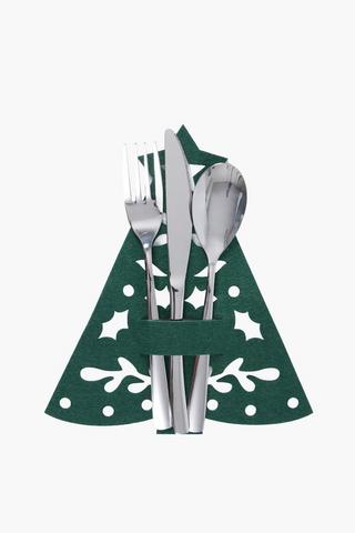 Christmas Tree Felt Cutlery Holder