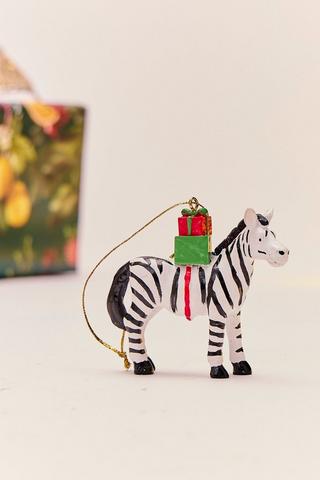 Christmas Hanging Zebra Pressie, 8x7cm