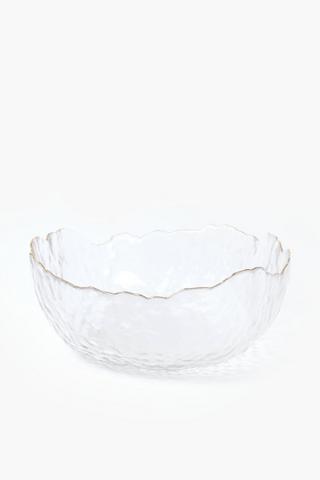 Large Textured Metallic Rim Bowl