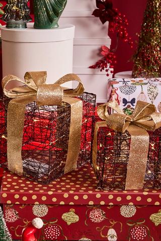 Christmas Led Present Statue, 15x15cm