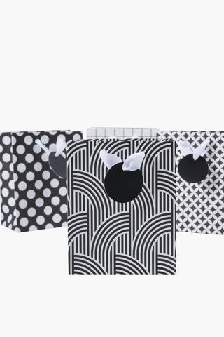 4 Pack Monochrome Gift Bag Set Small