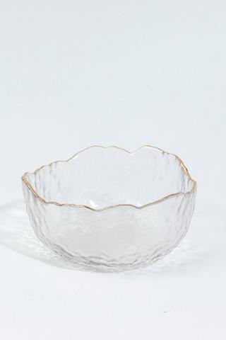 Small Textured Metallic Rim Bowl