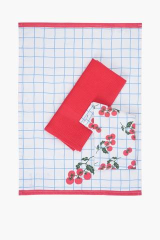 3 Pack Tomato Tea Towel Set