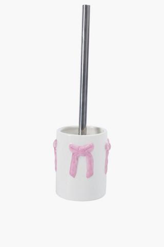 Ceramic Large Bow Toilet Brush Set